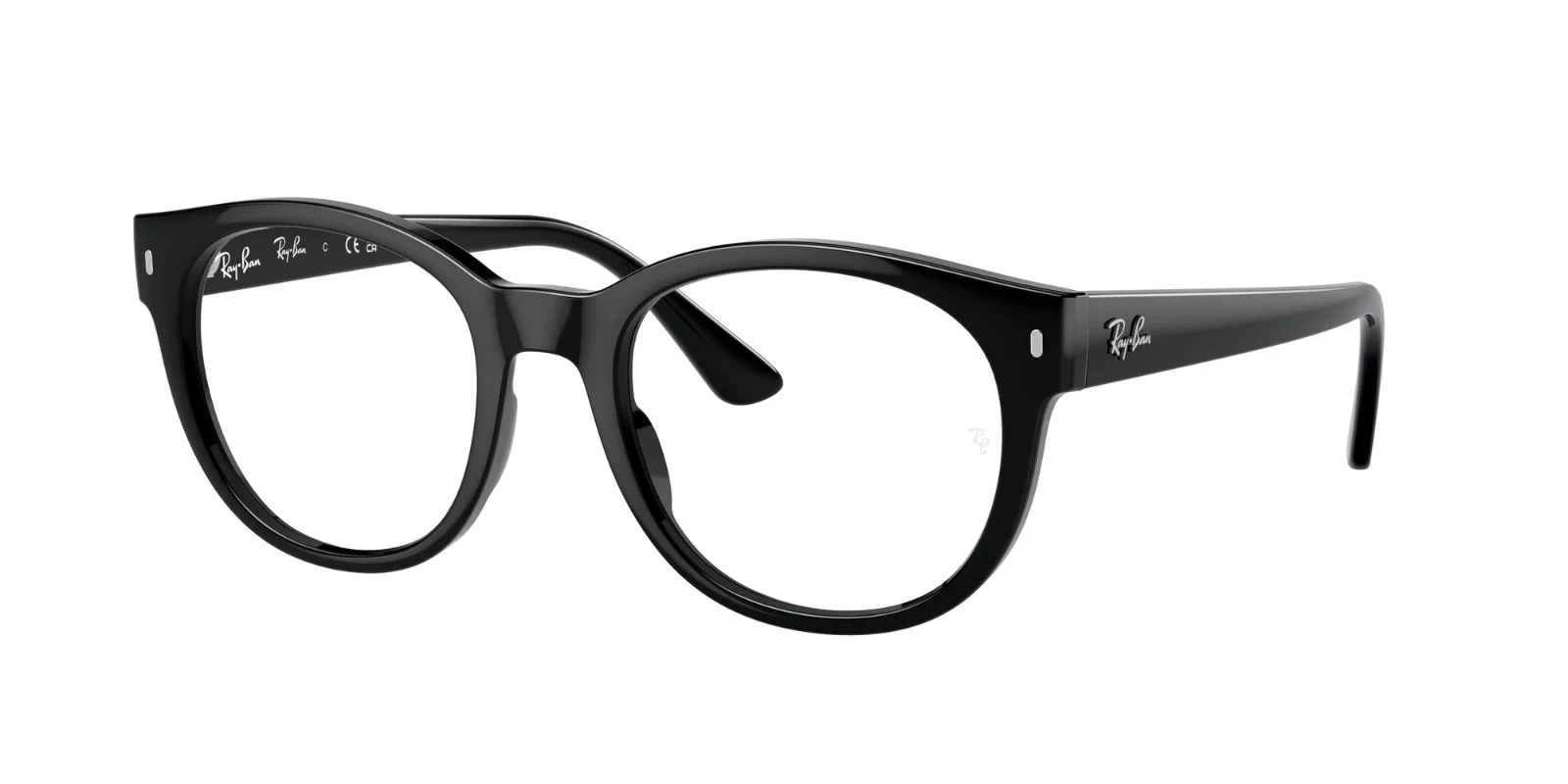 Ray-Ban ORX7227 2000 Black Round Unisex Eyeglasses 53-21-145