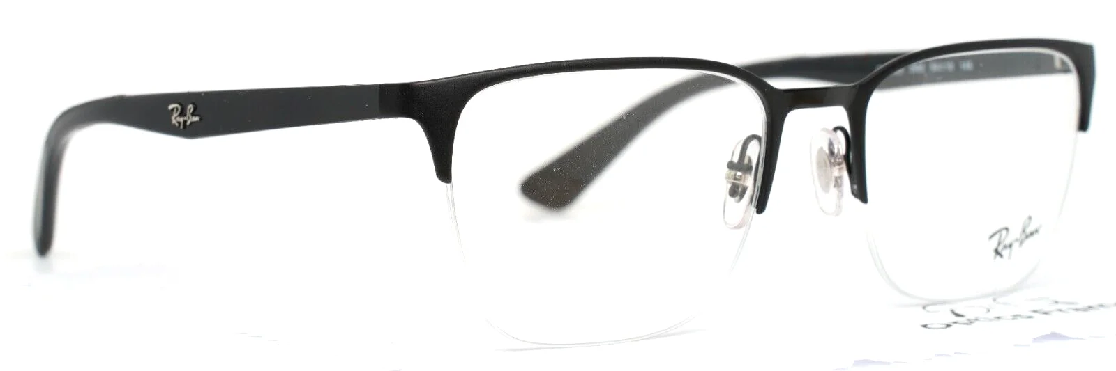 RAY BAN RB6428 2995 Black Mens Rectangle Half Rim Eyeglasses 54-19-145 *READ* 3