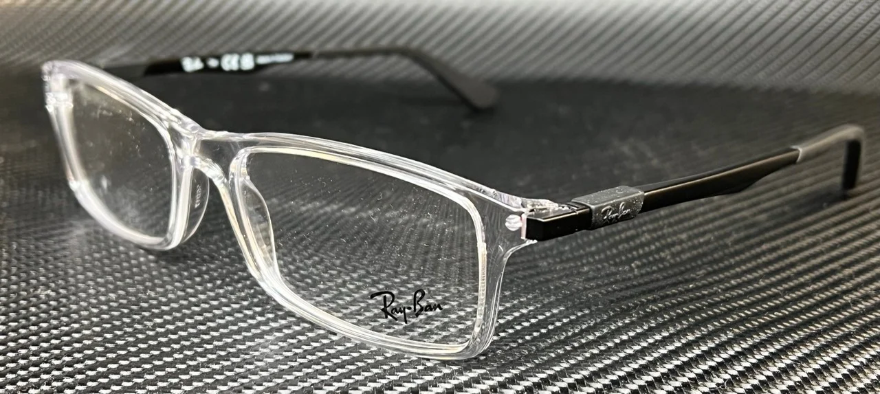 RAY BAN RX7017 5943 Transparent Rectangle 56 mm Men 1